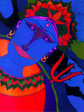 Load image into Gallery viewer, Nandkeshwar Bhairava Silk Print 18x24 Inches

