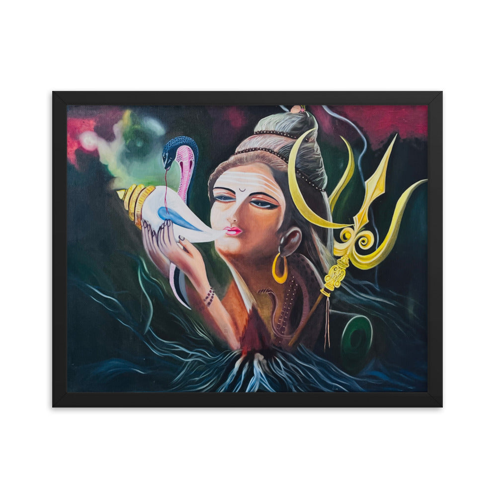 Nilkanth - Lord Shiva framed photo paper poster 16x20